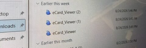 the eCard_Viewer files are downloaded to the target PC before they execute their payload of remote access software, Please note: these file names have changed for each of these I've done.